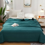 The Air Conditioner Is X1 Blanket For Hot Sleepers 2024 Summer Blanket Lightweight Blanket For All Season Skin Friendly Plain Printed Washed Summer Ventilation Cool Quilt Todays Daily
